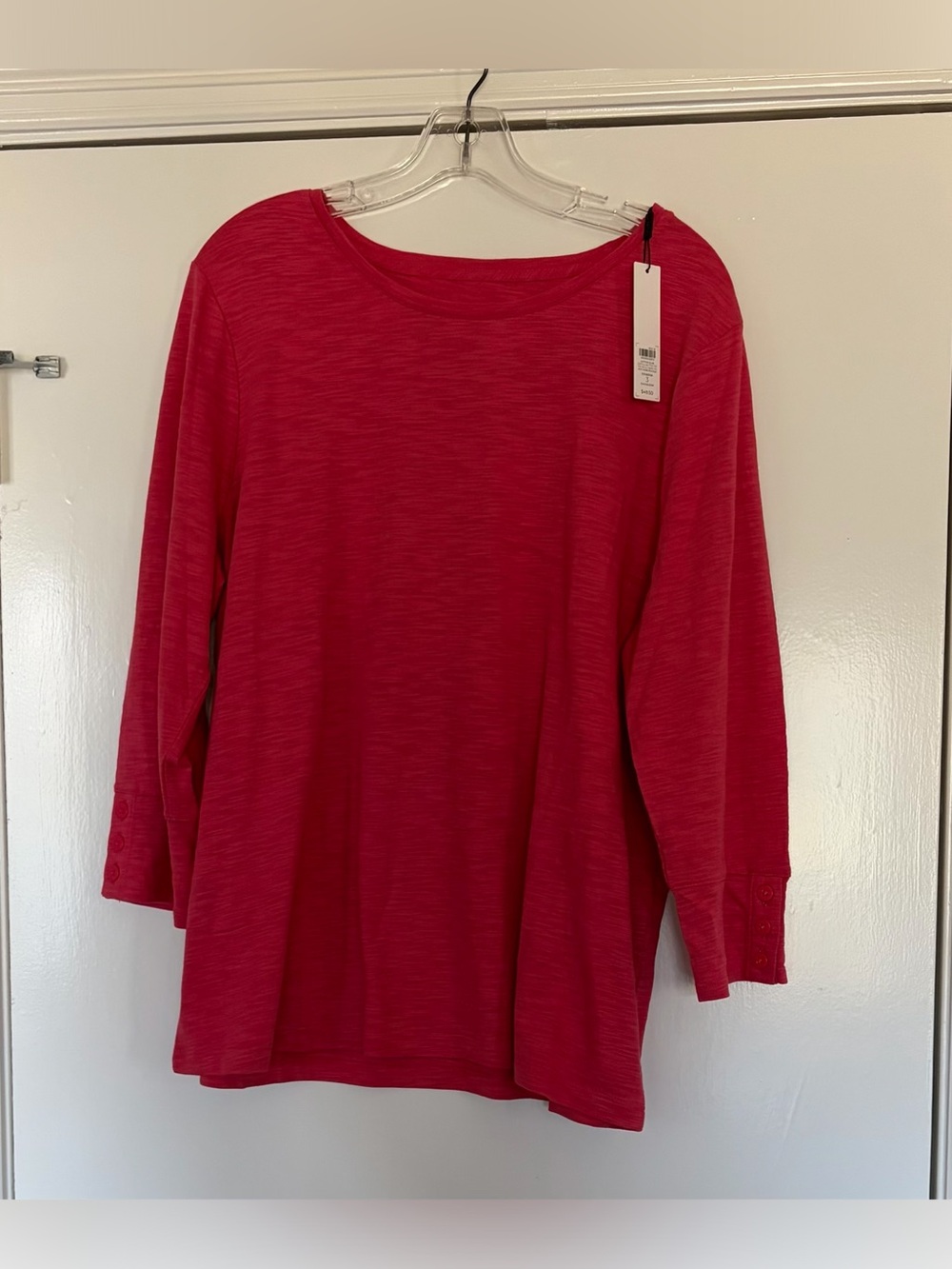 NWT Chico's Coral color  3/4 Sleeve Crewneck Tunic